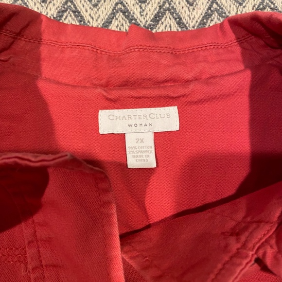 Charter Club 2X Pink Coral Button-Up Jacket – Excellent Condition - Picture 4 of 9
